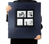 RECUTMS 600 Photo Picture Album Memo Album Slots Album PU Leather Cover Sewn Bonded Holds 4x6 Photos 5 Per Page Family Album Gift for Mother Father (Blue)