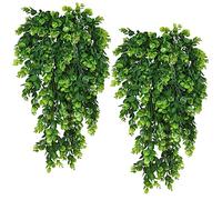 RECUTMS Artificial Hanging Plants 4Pcs Faux Eucalyptus Leaves Fake Plant | Indoor Outdoor Home Decor Faux Greenery for House Room Garden Wall Patio Office Shelf Eucalyptus Decoration（Green）
