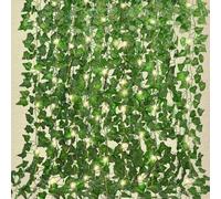 RECUTMS Artificial Ivy Vines 250 FT with 300 LED String Light Leaf Garland Hanging Plants for Room Garden Office Wedding Wall Decor (36 Pack)