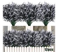RECUTMS Artificial Plants foe Outdoors Artificial Outdoor Flowers UV Flowers Outdoor Artificial Greenery for flower Indoor Outside Hanging Plants Garden Porch Window Home Farmhouse Décor (Black+White)