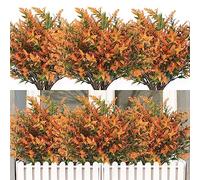 RECUTMS Artificial Plants Outdoor Fake Flowers for Outside Outdoor Flowers Artificial for Porch Artificial Outdoor Flowers UV All Weather Resistant Plastic Flowers for Outside Decoration 12Pcs(Salmon)