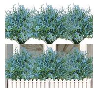 RECUTMS Blue Artificial Lavender Flowers for Outdoor Porch - 12 Piece Faux Arrangement