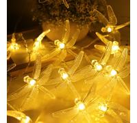 RECUTMS Dragonfly Hanging Fairy String Lights,3M/10ft 20LEDs Battery Operated Light for Indoor Outdoor Home Bedroom Valentine's Day Wedding Fence Camping Birthday Party (Warm White)