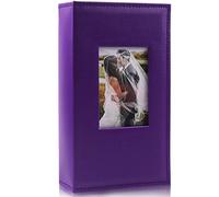 RECUTMS Holds 300 Photo Album 4x6 Photos Premium Leather Cover Black Pages Pictures Sleeves Family Small Photo Albums Wedding Anniversary Albums Baby Albums (Purple)