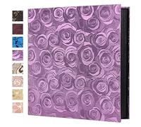 RECUTMS Large Photo Album 600 4x6 Photos 5 Pockets Per Page Memo Album Adventure Book Travel Record Birthday Gift for Couples (Purple Rose)
