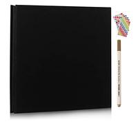 RECUTMS Magnetic Photo Album 40 Pages Hardcover 32 x 33.5 cm Photos Storage Box DIY Accessories Scrapbook Kit for Anniversary Wedding Family Memory Book (Black)