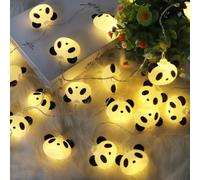 RECUTMS Panda Head Fairy String Lights 3M/10FT 20LEDs Battery Operated Night Lamp Cartoon Animal Hanging Light for Kids Gift Home Children Bedroom Balcony Party Outdoor Indoor Decor (Warm White)