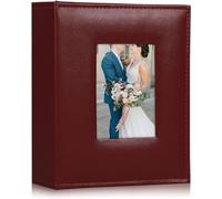 RECUTMS Photo Album 100 pages/50 sheets Albums Black Page 2 Per Pages Photos Album Book Leather Cover 4x6 Photo Sleeves Boy Girl Family Wedding Photo Albums Wedding Holiday （Brown）