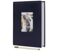 RECUTMS Photo Album 6x4 300 Photos with Writing Space, Leather Cover Pictures Book for Wedding Family Baby Anniversary Vacation (BlueBlack)