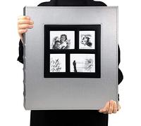 RECUTMS Photo Album Self Adhesive Magnetic DIY Scrapbook 60 Pages 13.3 x 13.4 (Inches) Accommodate 8X10 6X8 5X7 4X6 Photo Wedding Family Album Graduation Memory Book (Silver)