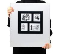 RECUTMS Photo Albums 4x6 Hold 600 Photos Black Pages Large Capacity Leather Cover Wedding Family Photo Album Books Horizontal and Vertical Photos (White), 600 pockets