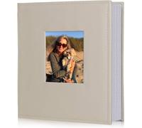 RECUTMS Photo Albums 6x4 Photo 200 Pockets Album Memo Slot PU Leather Cover Slip In Photos Pictures Small Album Family Memory Wedding Photos Gift Baby Holiday Picture Albums (Beige)
