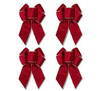RECUTMS Red Christmas Bows Decor 4 Pieces of Bows for Christmas Tree can be Tied to The Christmas Tree and Fireplace Decoration Railing Christmas Bows for Wreaths (Red)