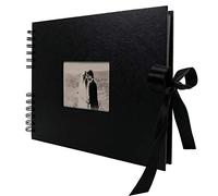 RECUTMS Scrapbook Photo Album With Black Scrapbook Kit 80 Pages A4 Craft Paper DIY Hardcover for Wedding Memory Book Valentines