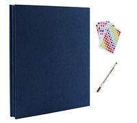 RECUTMS Self Adhesive Photo Album Magnetic Scrapbook 40 Pages Hardcover 28 x 27 cm with Storage Box DIY Accessories Kit (Blue Linen)