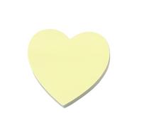Recyclable, Reusable Bright-Colored Self-Adhesive Heart-Shaped Sticky Notes, Convenient for Mailing, Suitable for Home, Office, and Laptop Use。(Yellow)