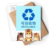 Recyclable Rubbish Garbage Icon Postcards Envelopes Cards Mailing Year Horse