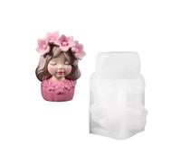 Recyclable Silicone Flower Container Cast Artistic Blossomy Wreath Child Figure Artisanal Present Crafting Tool Silicone Cast for Rosin Hoop & Girl Decoration Planter Art Craft Supplies
