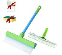 Recyclable Silicone Window Squeegee Kit, 3-in-1 Window Cleaning Squeegee Kit with Microfiber Scrubber, Streak-Free Cleaner for Shower Glass, Mirrors, Doors & Car Windows,1pc