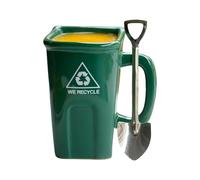Recycle Bin Ceramic Mug | Novelty Waste Basket Ceramic Mug,Drinkware with Hfor Students, Teachers, and Office Desks, Great Gift for Birthdays and Holidaysandle