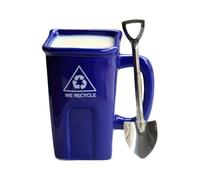 Recycle Bin Ceramic Mug | Novelty Waste Basket Ceramic Mug,Drinkware with Hfor Students, Teachers, and Office Desks, Great Gift for Birthdays and Holidaysandle