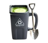 Recycle Bin Ceramic Mug | Novelty Waste Basket Ceramic Mug,Drinkware with Hfor Students, Teachers, and Office Desks, Great Gift for Birthdays and Holidaysandle