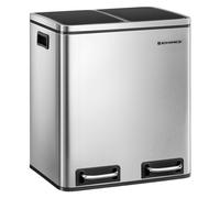 Recycle Bin Trash Can with Inner Classified Bins, Silver
