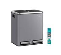 Recycle Bin Trash Can with Inner Classified Bins, Slate Grey