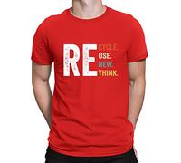 Recycle Reuse Renew Rethink Crisis Environmental Activism Men's T-Shirt Top#DNE Red XL