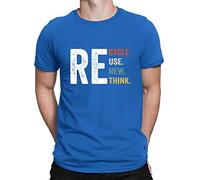 Recycle Reuse Renew Rethink Crisis Environmental Activism Men's T-Shirt Top#DNE Royal 3XL