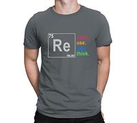 Recycle Reuse Renew Rethink Crisis Environmental Activism Men's T-Shirt Top#DNE3 Charcoal XL