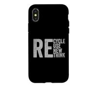 Recycle Reuse Renew Rethink Earth Day Environmental Activism Case for iPhone X/XS