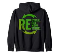 Recycle Reuse Renew Rethink Earth Day Planet Students Zip Hoodie