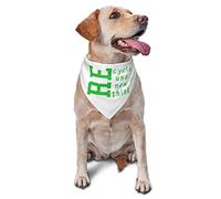 Recycle Reuse Renew Rethink Spring Dog Bandanas Boy Bulk Puppy Kerchief Adjustable Soft Triangle Bibs Accessories for Small Medium Large Dogs Cats White