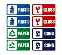 Recycle Stickers - Your Waste | 8 Self-Adhesive Recycling Labels For Containers | For Home, Office, Apartment, Hotel, School, Garbage & Recycling Decals, Set Of