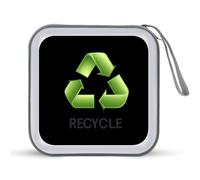 Recycle Symbol Earth Day Portable Zipper CD Case 40 Capacity DVD Collection Holder for Car Office Home Travel