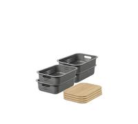 'Recycled Basket 10' with bamboo lids x4 SmartStore Grey One Size