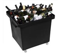 Recycled Bottle Skip 185ltr Black | Bar Truck, Glass Bottle Recycling Bin, Stackable Bottle Skip - Made from Recycled Polymer Plastic
