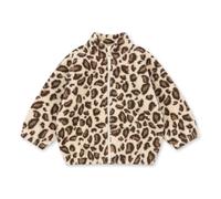 Recycled Fiber Jody Leopard Sherpa Jacket Beige 12 months