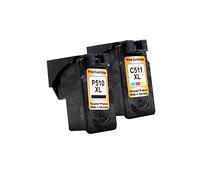 Recycled for Canon Pixma MP 495 Ink Cartridges Set Black, Cyan, Magenta, Yellow - PG-510 XXL & CL-511 XXL / 2970B010 - Inhalt: 2 x 12 ml