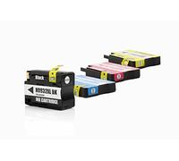 Recycled for HP OfficeJet 7610 wide format Ink Cartridges Set Black, Cyan, Magenta, Yellow - 933XL / CN053AE-CN056AE - Inhalt: 1 x 40 ml & 3 x 15 ml