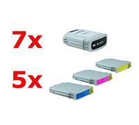 Recycled for HP OfficeJet Pro L 7400 Series Ink Cartridges Set Black, Cyan, Magenta, Yellow - Nr.88 XL / C9396AE & CE9391AE - CE9393AE - Inhalt: 7 x 72 ml & 15 x 29 ml