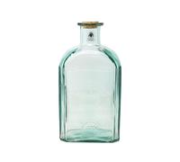 Recycled Glass Antique Clear Embossed Home Décor Large Bottle w/ Cork 4.6L Verano Spanish Ceramics Clear One Size