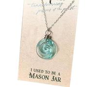 Recycled Glass Spiral Earrings, Upcycled Mason Jar Dangles,Handmade Drop Jewelry,Unique Eco-Friendly Gift For Women, Mom, Sister (Necklace)