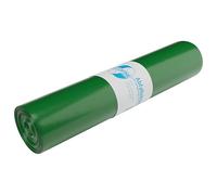 Recycled LDPE/LLDPE Waste Sacks 120 L Green 25 Pcs/Roll
