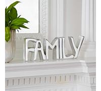 Recycled Metal Family Sign Paper High Silver One Size