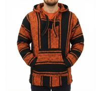 Recycled Mexican Baja Jerga Hoody Sweatshirt Jacket Hooded Warm Hippy Plus Size