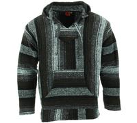 Recycled Mexican Baja Jerga Hoody Sweatshirt Jacket Hooded Warm Hippy Plus Size