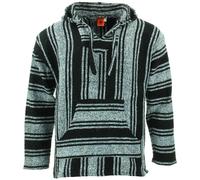 Recycled Mexican Baja Jerga Hoody Sweatshirt Jacket Hooded Warm Hippy Plus Size