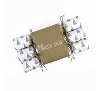 Recycled Paper Eco-Friendly Christmas Crackers Plastic Free - Minimalist Black and Gold Christmas Tree - Wildflower Seeds Xmas